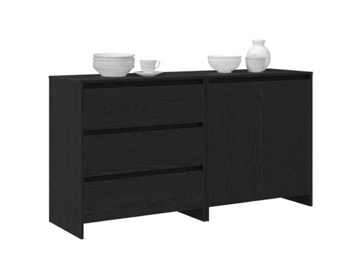 KTHLBRH Sideboard 2 Stück schwarz 70 x 41 x 75 cm Holz mehrschichtig Minimalistisches Design für Wohnzimmer oder Esszimmer, großer Stauraum, solides Material