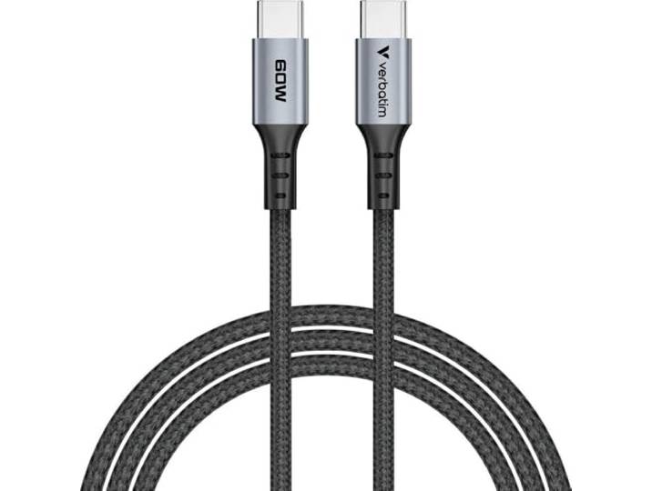 Verbatim Synchronisatie- en oplaadkabel USB-C 60 W naar USB-C 120 cm - zwart