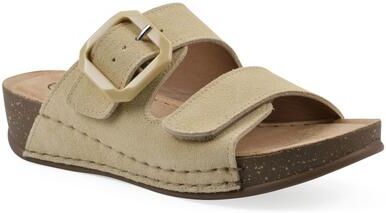 Women's Fearful Slip On Wedge by White Mountain in Butter Cream Suede (Size 9 M)
