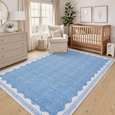 Garvee Scalloped Pattern Solid Area Rug