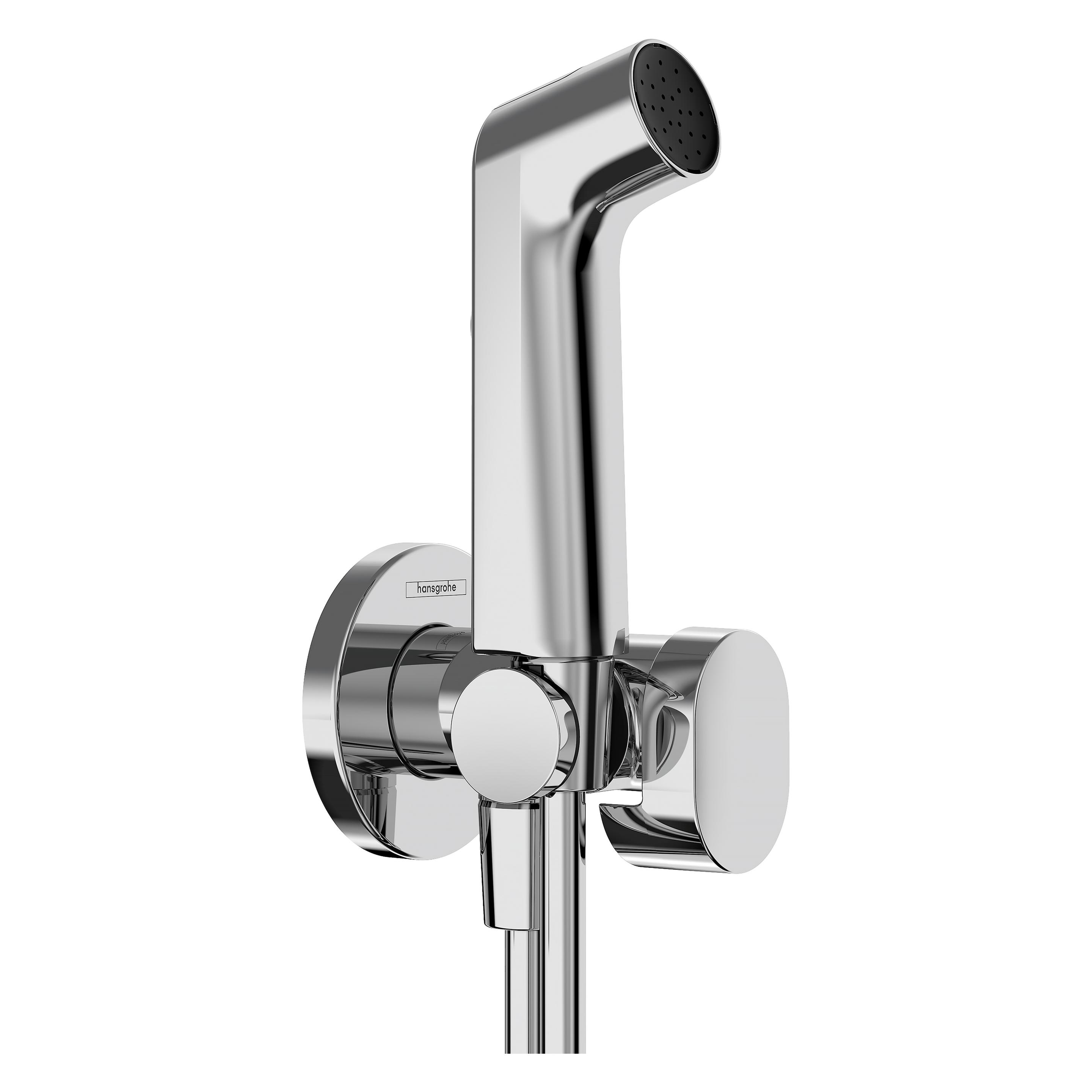 hansgrohe Bidette S Handbrause, 1jet, für Kaltwasser, mit Brausehalterung, rundes Design, EcoSmart+ (29230000)