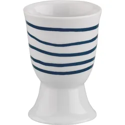 6x Cilio Eierbecher Amici Striche, Eierbecher, Mehrfarbig, Weiss, Blau