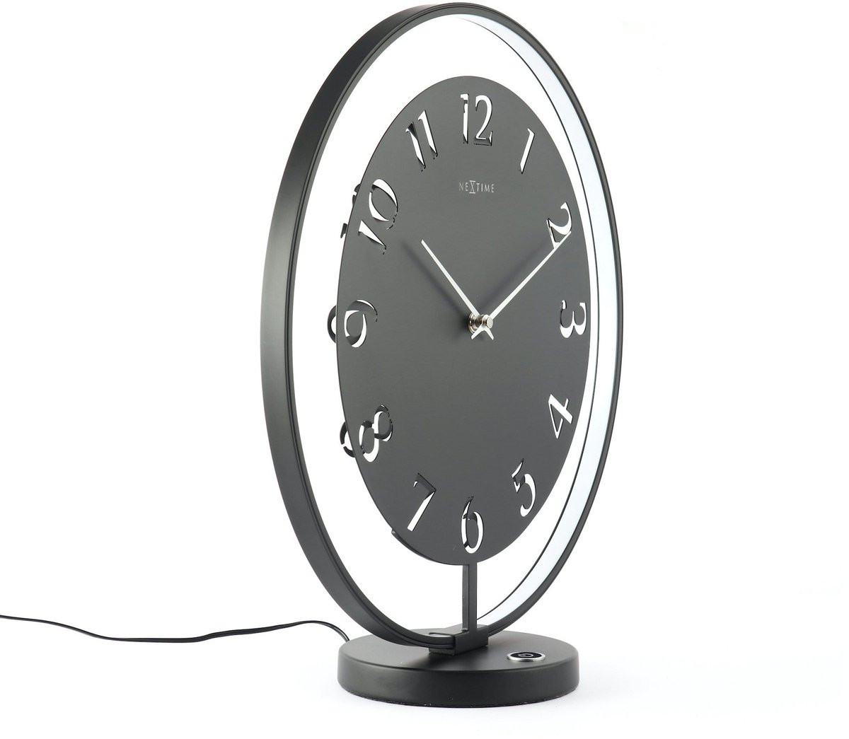 NeXtime Ting Table Tafelklok - Zwart - Metaal - 40 x 40,5 cm