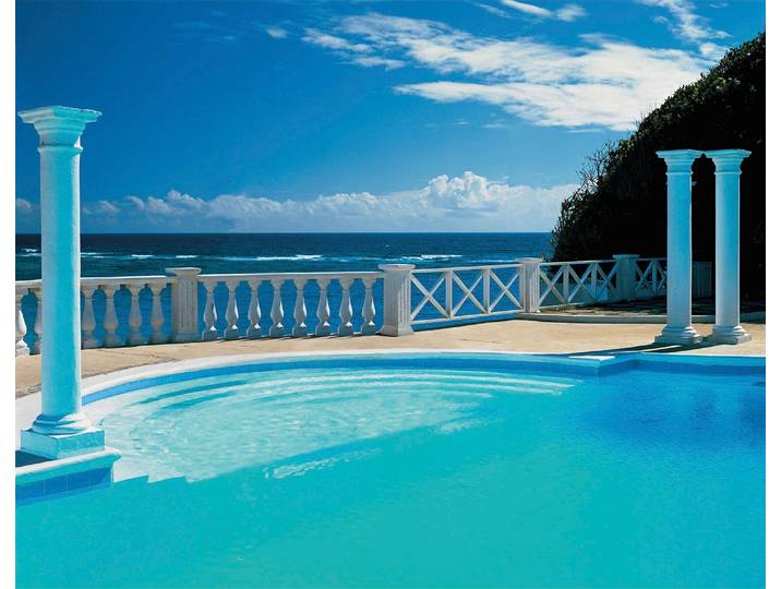 Fototapete PAPERMOON Pool View , bunt, B:2,5m L:1,86m, Vlies, Tapeten, Fototapete