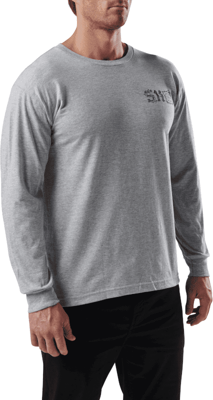 5.11 Tactical Stay Sharp Long Sleeve Tee (Färg: Heather Gray, Storlek: Small)