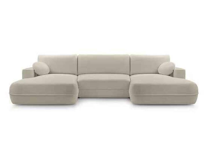 BEAUTYSOFA Ecksofa mit Schlaffunktion FIERO U, Farbe: Beige (Bubble03)