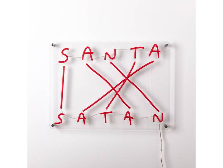 SELETTI Santa-Satan LED-Deko-Wandleuchte, rot Santa-Satan, dimmbar, rot, für Wohn- / Esszimmer, Kunststoff, Design