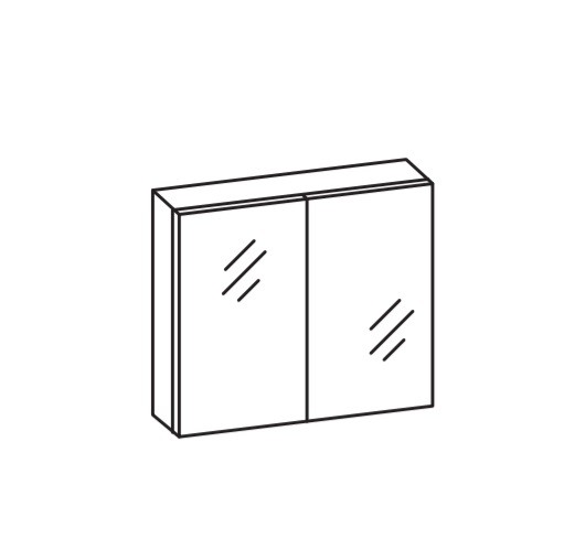 Artiqua Spiegelschrank, Anthrazit Glanz, 070-SDT-3-80-51 070-SDT-3-80-51
