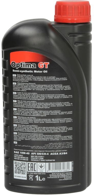 Motoröl CHEMPIOIL Optima GT 10W40 1L