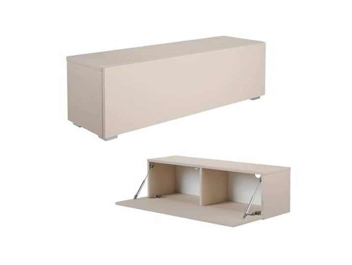 PLATAN ROOM Fernsehschrank TV-Lowboard 105/140 / 160/210 / 280 In Weiß Hängend Oder Stehend Hochglanz Matt (Champagne, 105 x 30 x 32)
