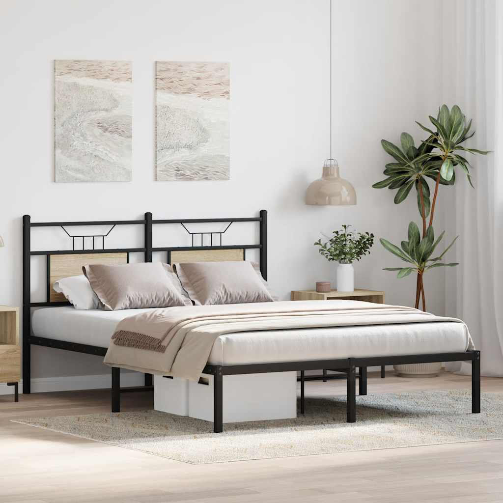 Borough Wharf Bed Frame Without Mattress Engineered Wood Sonoma Oak Kingsize (5')