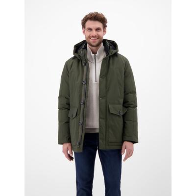 Wintermantel LERROS "Herren Wintermantel mit Kapuze", Herren, Gr. XXL, grün (original olive), 100% Polyester, Mäntel Wintermantel