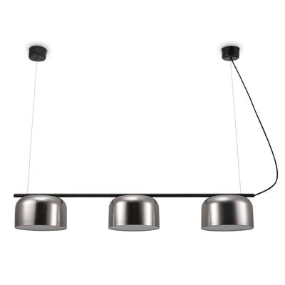 PACO HOME Pendelleuchte "BOWL", silber (nickel matt, weiß), 3, Leuchten, Pendelleuchte