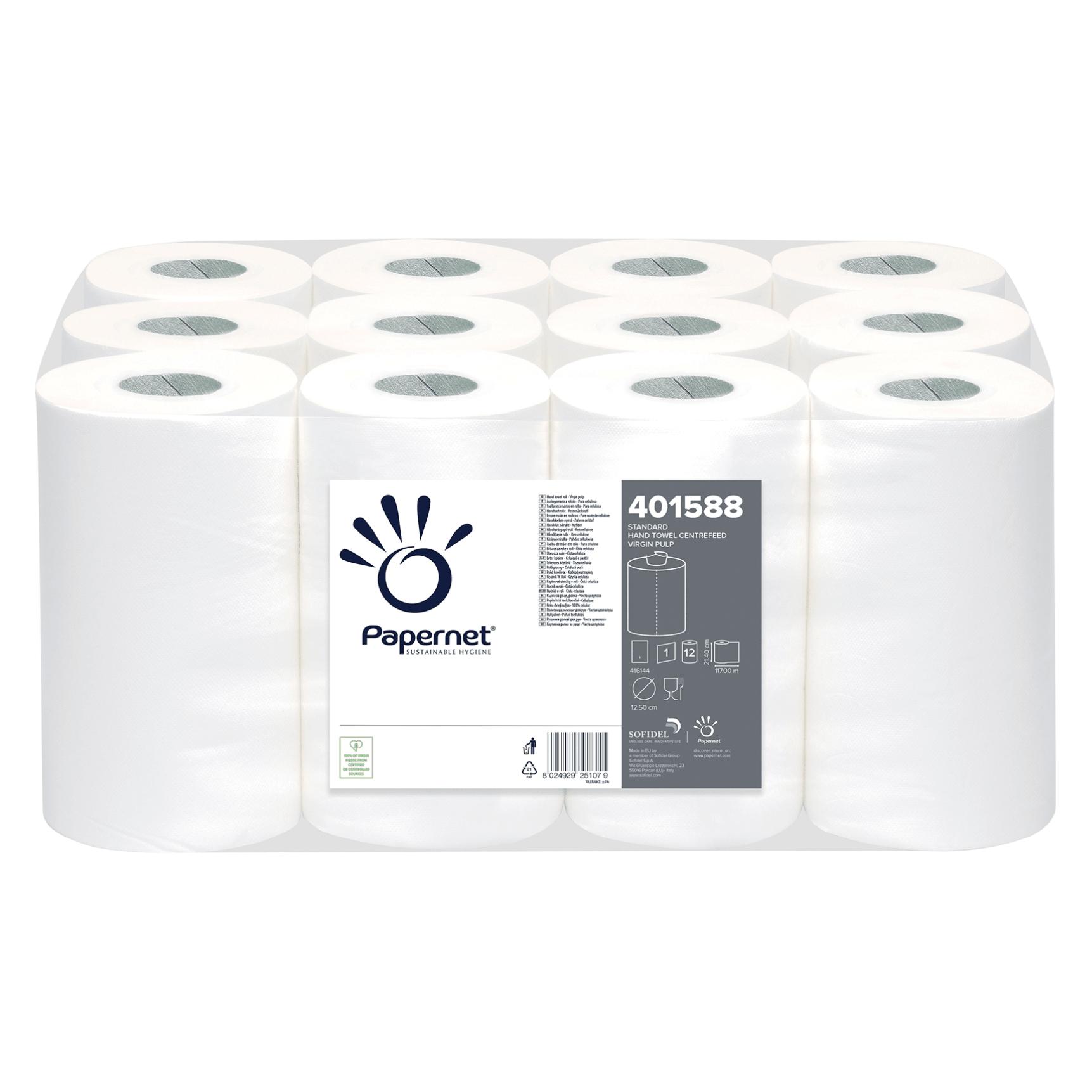 Papernet Handtuchrollen Werra Tissue-Recycling weiss 21 cm x 120 m 12 Rollen/Paket, Innenabwicklung, 1-lagig (12x) (34732999)