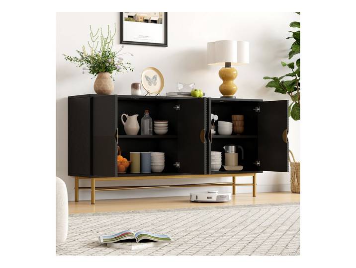 HAUSS SPOLE Sideboard Beistellschrank mit Vier Türen Buffetschrank Aufbewahrungsschrank