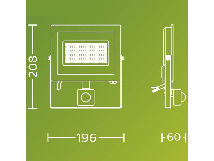 Philips LED-Außenstrahler Lois UE Sensor, 24 W, 3.000 K IP65 flood, schwarz, Aluminium, LED Außenleuchte