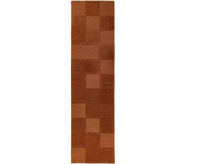 Teppich Calvella Terrakotta Schottenkaro Wolle 60 x 230 cm