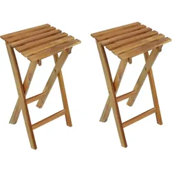 Klapphocker Holz Balkon Blumenhocker Outdoor Gartenhocker klappbar Set, Eukalyptus FSC geölt, LxBxH 29x27x62 cm, 2er Set