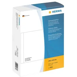 Herma Adressetiketten DIN A6 für Schreibmaschine und Adressdrucker »4332« 500 Stück ei weiß
