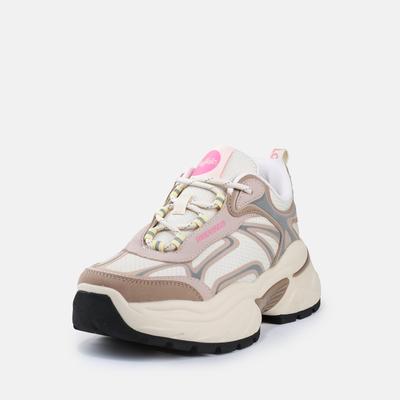 Plateausneaker BUFFALO "CLAW", Damen, Gr. 37, beige (creme, rose), Nubuklederimitat, Textil, Schuhe Plateausneaker, Chunky-Sneaker, Freizeitschuh in cooler Streetwear-Optik