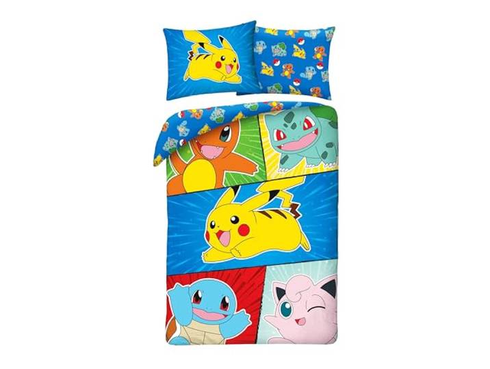 Pokémon Pikachu & Vrienden 1-Persoons Dekbedovertrek 140x200 + Kussensloop