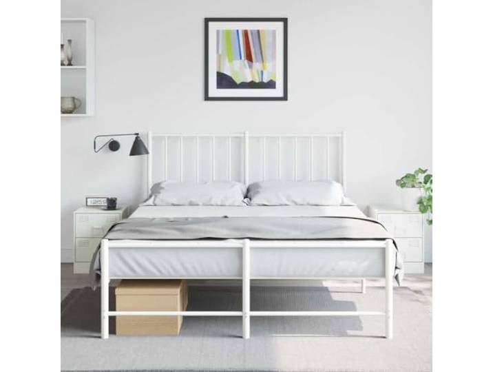 HEFZGDB Weiße Nachttische 2 Stück Stahlgestell 34.5x39x44 cm mit Stauraum und Griff – Stabile Beistelltische fürs Schlafzimmer, pflegeleicht und langlebig