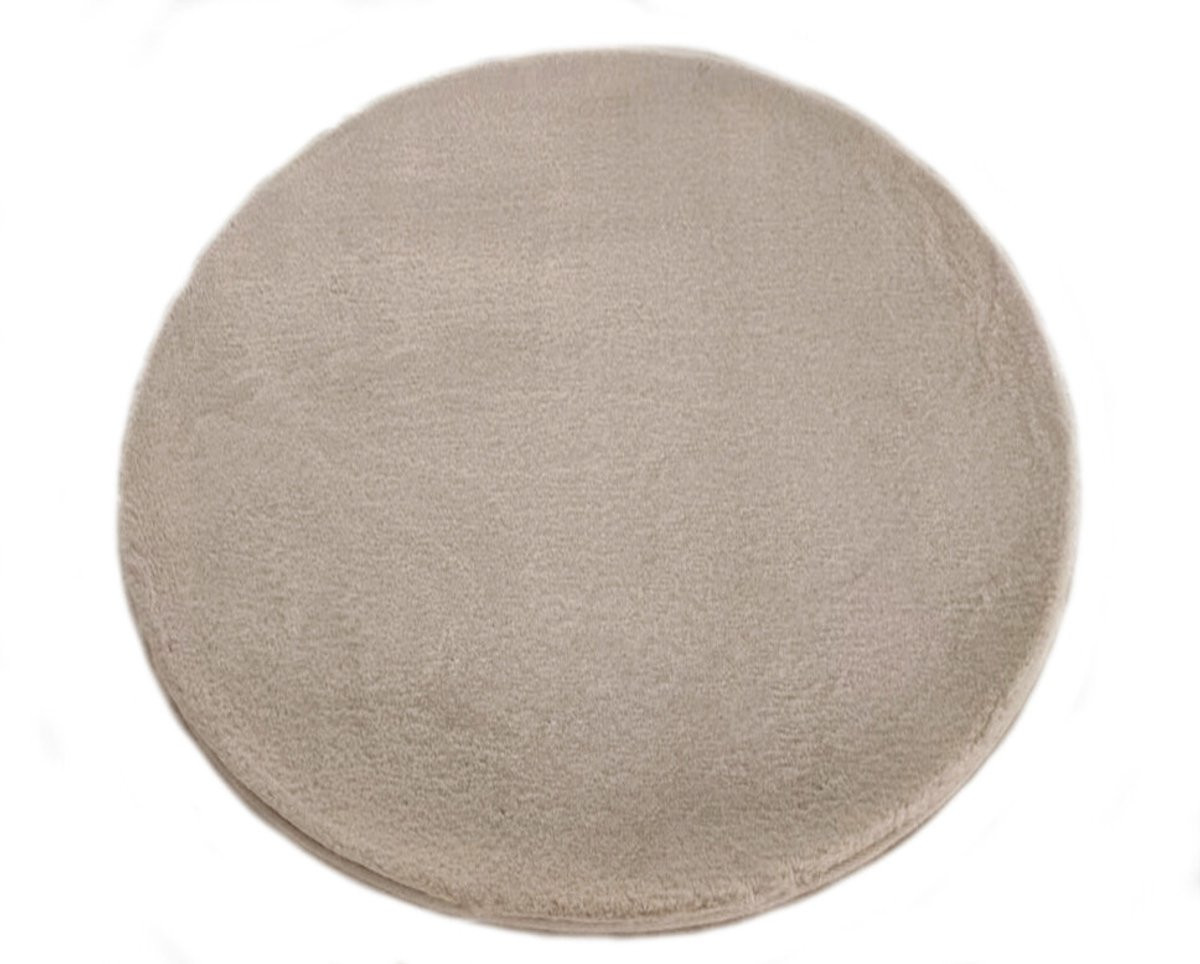 Karpet Fluffy rond vloerkleed taupe 200 cm