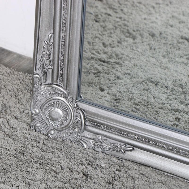 Tall Silver Mirror with Bevelled Glass - 47cm x 142cm Wood, Resin, Glass