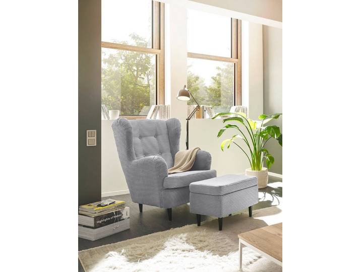 ED EXCITING DESIGN Ohrensessel Oskar, mit Massivholzfüßen