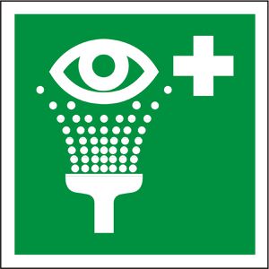 Abtec Hinweisschild ISO 7010 E011, Kunststoff, 15 x 15cm, Rettungszeichen, Augenspüleinrichtung