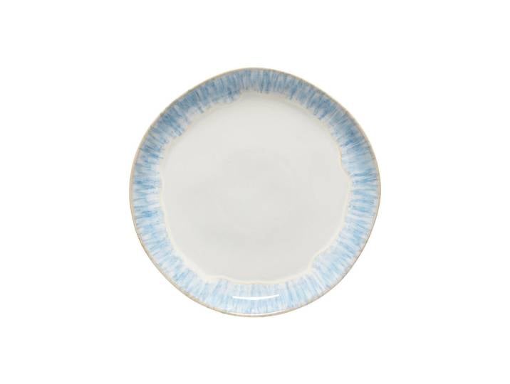 Costa Nova Speisetellerset Brisa, Blau, Weiß Hochglanz, Keramik, 6-teilig, rund, Handmade in Europe, hitzebeständig, Essen & Trinken, Geschirr, Teller, Speiseteller