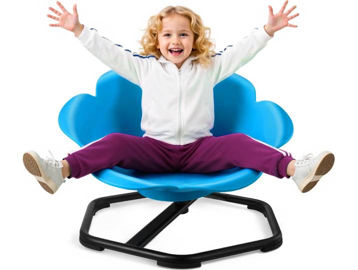 Chaise tournante sensorielle pour enfants VEVOR Chaise tournante sensorielle cylindrique\, capacité de charge 100 kg\, jouet sensoriel avec pied métallique antidérapant\, pour stimuler la coordination équilibre concentration\, bleu