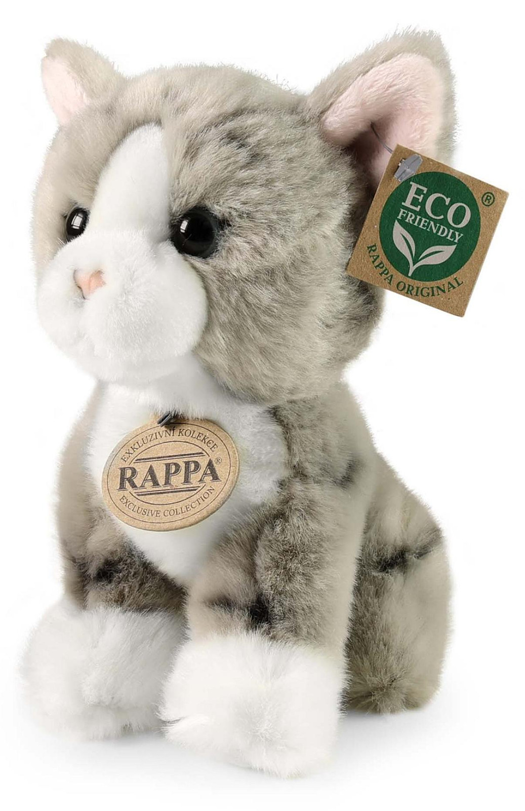 Rappa Milieuvriendelijke Pluche Kat Grijs 18 cm