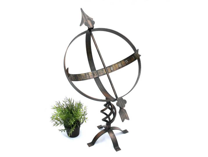DanDiBo Sonnenuhr Garten Metall Patina Wetterfest 70 cm, Weiß, 50x70x40 cm, Dekoration, Dekofiguren & Skulpturen, Dekoobjekte