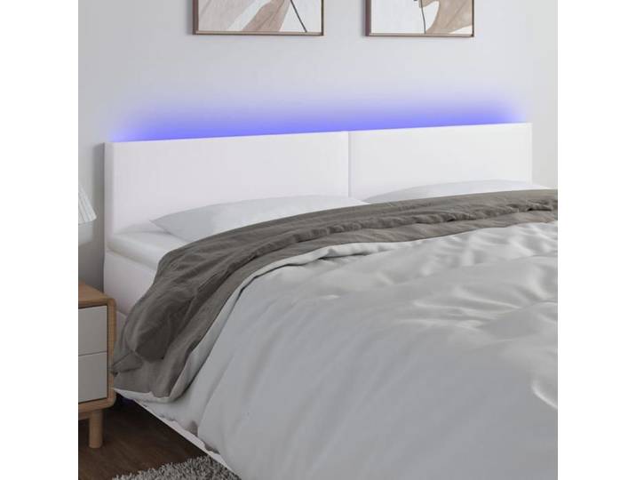 Tête de Lit à LED Meuble de Chambre à Coucher Accessoire de Lit Double Tête de Cadre de Lit Intérieur Blanc 3121429