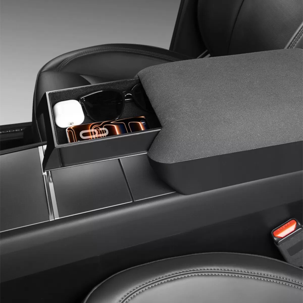 INF Armlehnen-Höhenversteller Aufbewahrungsbox kompatibel mit Tesla Model 3 und Tesla Model Y – 6-Sitzer YL/Renewed Y3, Grau