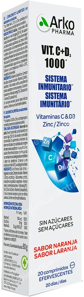 Arkopharma vitamina c+d3 1000mg 20comp.