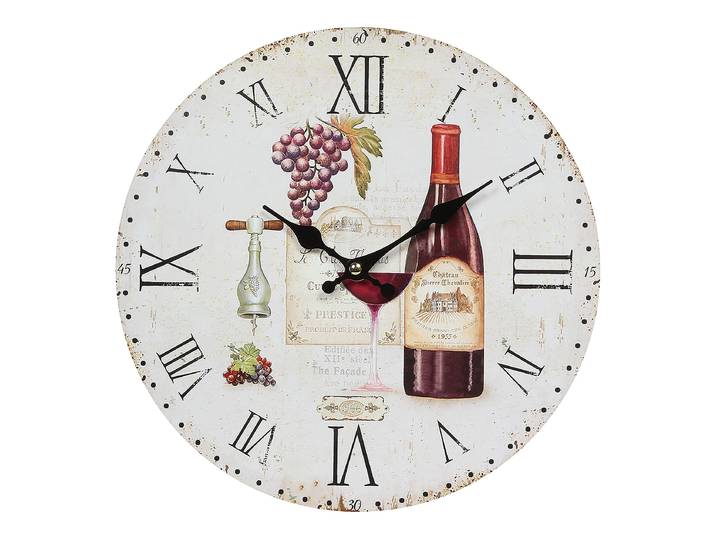Horloge murale vin rouge MDF 28 x 28 x 3cm Multicolore