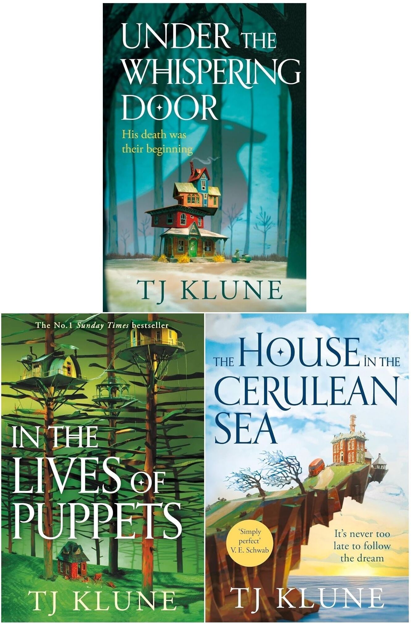 Tor TJ Klune 3 Books Collection Set (In the Lives of Puppets, Under the Whispering Door, House in the Cerulean Sea)