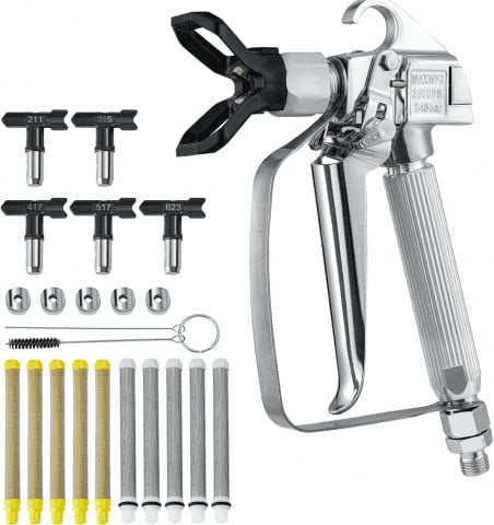 VEVOR Airless verfspuitpistool 3600 PSI met reinigingsset, zilver
