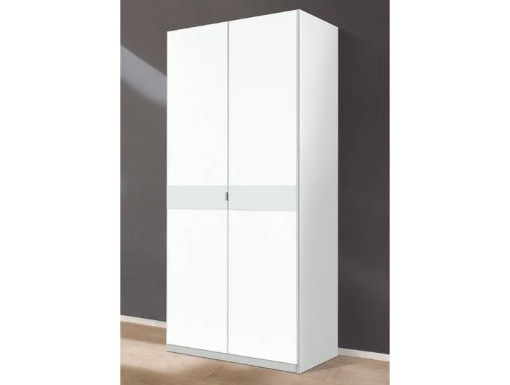priess Kleiderschrank Drehtürenschrank Kleiderschrank Schrank Schlafzimmerschrank Madrid mit farbiger Glasauflage, erweiterbar mit Schrankaufsatz Madrid