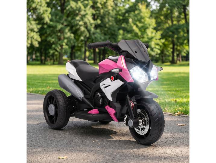 HOMCOM Moto Électrique 3 Roues 6V Enfants 3-5 Ans Rose