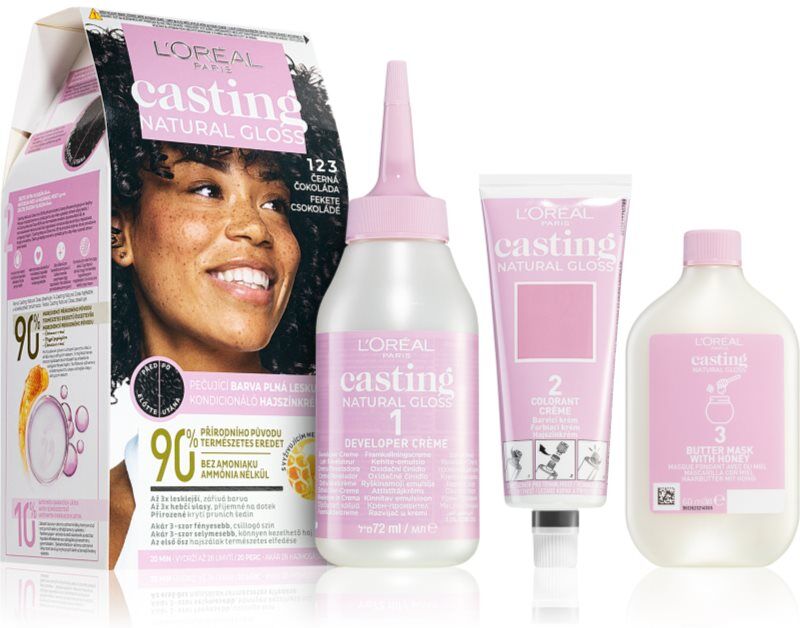 L’Oréal Paris Casting Creme Natural Gloss coloration capillaire semi-permanente teinte 123 BLACK GANACHE 1 pcs