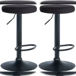 Décoshop26 - Set aus 2 Barhockern mit schwarzem Samtbezug und schwarzem Metallgestell TDB10710