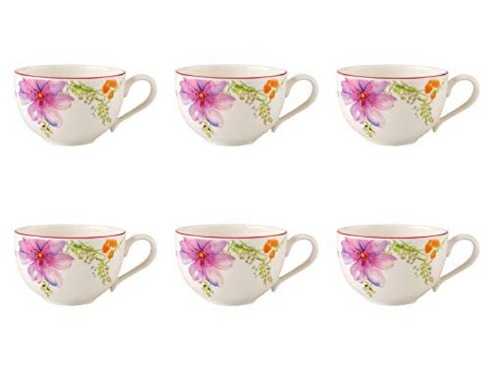 Villeroy & Boch Mariefleur Basic 6er Set Kaffeetassen für 150ml aus Porzellan