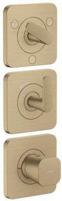 Hansgrohe Axor Citterio C Thermostatmodul 380/120, 49711140 cubic cut, brushed bronze, Unterputz, mit Rosetten