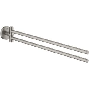 GROHE Handtuchhalter Essentials 40371DC1, supersteel, zur Wandmontage, verchromt, 2 Arme zu je 43,9 cm