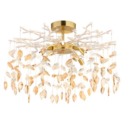 GLOBO LIGHTING Deckenleuchte "DANNA", gold (goldfarben matt), 8, Ø 61cm H: 46cm, 1 Stk., Leuchten, Deckenleuchte mit Kristallen, luxuriös, elegant & hell, Deckenleuchte