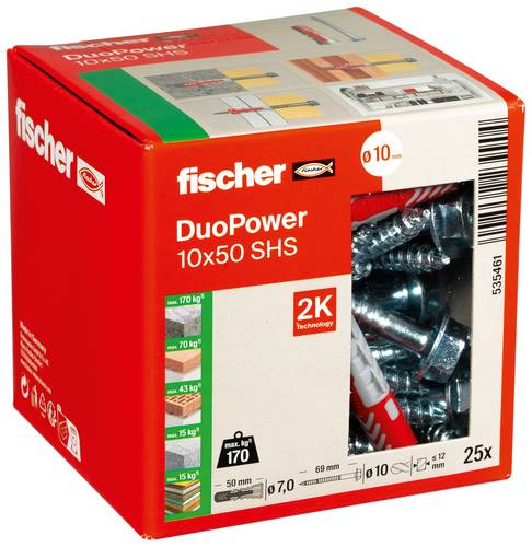 Fischer 535461 DUOPOWER 10x50 S LD 2-Komponenten-Dübel 50mm 10mm 25St.