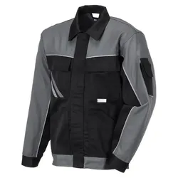 Bundjacke "HIGHLINE" 285g/m2 Canvas-Besatz - 42 - schwarz/schiefer/zink